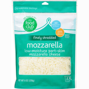 Food Club Low-Moisture Part-Skim Mozzarella Finely Shredded Cheese 8 oz