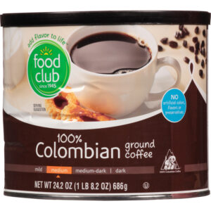 Food Club Medium 100% Colombian Ground Coffee 24.2 oz