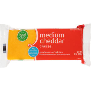 Food Club Medium Cheddar Cheese 8 oz