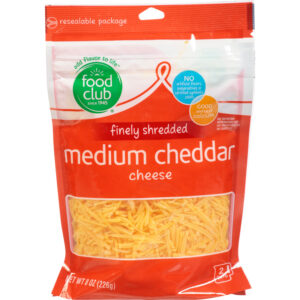 Food Club Medium Cheddar Finely Shredded Cheese 8 oz