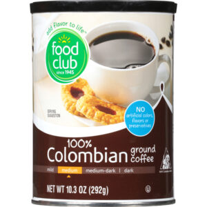 Food Club Medium Ground 100% Colombian Coffee 10.3 oz