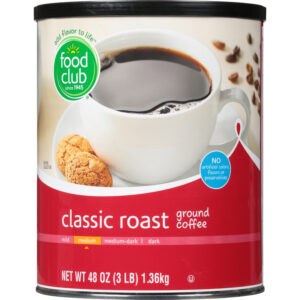 Food Club Medium Ground Classic Roast Coffee 48 oz