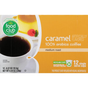 Food Club Medium Roast 100% Arabica Caramel Coffee 12 ea