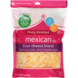 Food Club Mexican Style Four Cheese Blend Finely Shredded Cheese 16 oz