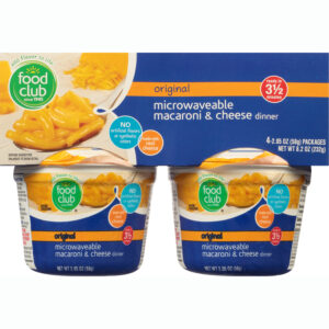 Food Club Microwaveable Original Macaroni & Cheese Dinner 4 ea