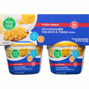 Food Club Microwaveable Triple Cheese Macaroni & Cheese Dinner 4 ea