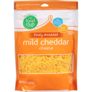 Food Club Mild Cheddar Finely Shredded Cheese 8 oz