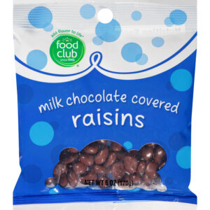 Food Club Milk Chocolate Covered Raisins 6 oz Bag