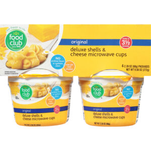 Food Club Original Deluxe Shells & Cheese Microwave Cups 4 ea