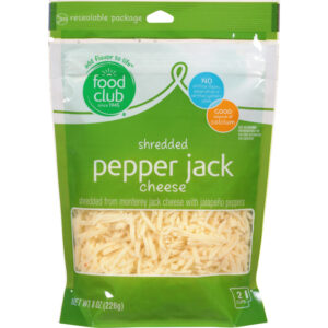 Food Club Pepper Jack Shredded Cheese 8 oz