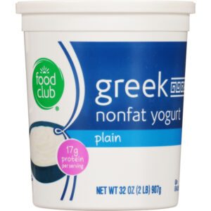 Food Club Plain Greek Nonfat Yogurt 32 oz