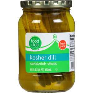 Food Club Sandwich Slices Kosher Dill Pickles 16 fl oz