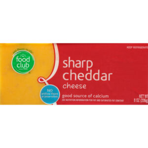 Food Club Sharp Cheddar Cheese 8 oz
