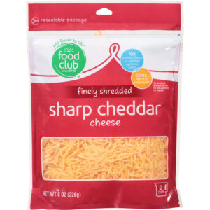 Food Club Sharp Cheddar Finely Shredded Cheese 8 oz