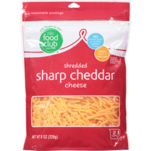 Food Club Sharp Cheddar Shredded Cheese 8 oz