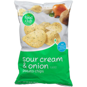 Food Club Sour Cream & Onion Flavored Potato Chips 10 oz