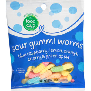 Food Club Sour Gummi Worms 6 oz