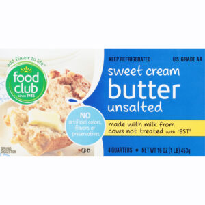 Food Club Sweet Cream Unsalted Butter 4 ea
