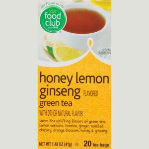 Food Club Tea Bags Honey Lemon Ginseng Green Tea 20 ea