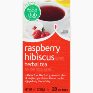 Food Club Tea Bags Raspberry Hibiscus Herbal Tea 20 ea