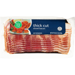 Food Club Thick Cut Sliced Bacon 16 oz