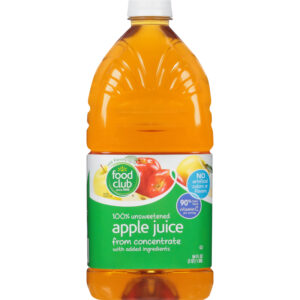 Food Club Unsweetened Apple 100% Juice 64 oz