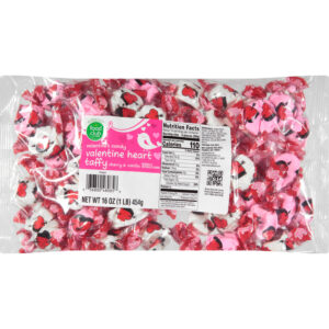 Food Club Valentine Heart Taffy Cherry & Vanilla Valentine's Candy 16 oz