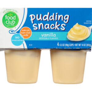 Food Club Vanilla Pudding Snacks 4 ea