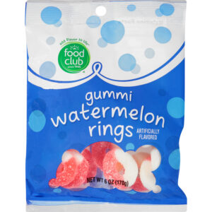 Food Club Watermelon Rings Gummi 6 oz Bag