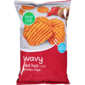 Food Club Wavy Red Hot Flavored Potato Chips 10 oz
