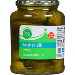 Food Club Whole Kosher Dill Pickles 32 fl oz
