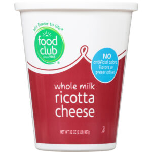 Food Club Whole Milk Ricotta Cheese 32 oz