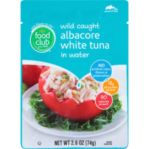 Food Club Wild Caught Albacore White Tuna in Water 2.6 oz