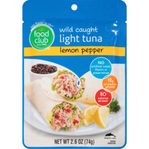 Food Club Wild Caught Light Lemon Pepper Tuna 2.6 oz