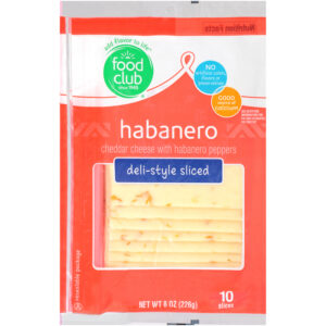 Habanero Cheddar Deli-Style Sliced Cheese With Habanero Peppers