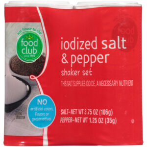 Iodized Salt & Pepper Shaker Set