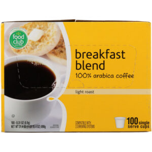 Light Roast Breakfast Blend 100% Arabica Coffee Single Serve Cups