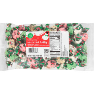 Peppermint  Cookie  Egg Nog & Cranberry Assorted Taffy Holiday Candy