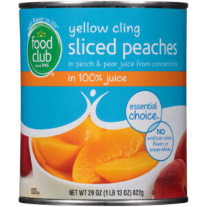 Yellow Cling Sliced Peaches In 100% Peach & Pear Juice From Concentrate
