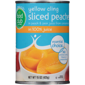Yellow Cling Sliced Peaches In Peach & Pear 100% Juice From Concentrate