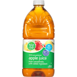 Food Club 100% Unsweetened Apple Juice 64 fl oz