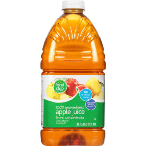 Food Club 100% Unsweetened Apple Juice from Concentrate 96 fl oz