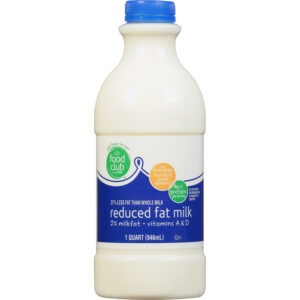 Food Club 2% Milkfat Reduced Fat Milk 1 qt