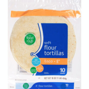 Food Club 8 Inch Taco Soft Flour Tortillas 10 ea