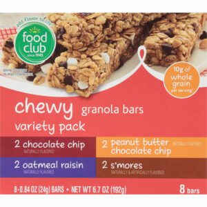 Food Club Chewy Granola Bars Variety Pack 8 ea