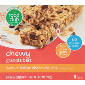 Food Club Chewy Peanut Butter Chocolate Chip Granola Bars 8 ea