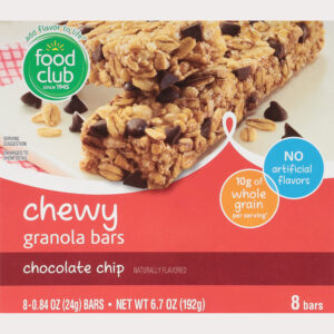 Food Club Chocolate Chip Chewy Granola Bars 8 - 0.84 oz Packs