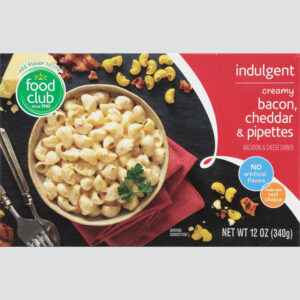 Food Club Creamy Bacon  Cheddar & Pipettes Macaroni & Cheese Dinner 12 oz