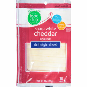 Food Club Deli-Style Sharp White Cheddar Cheese Slices 10 ea