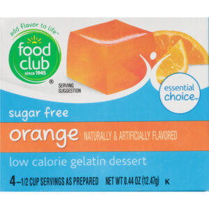 Food Club Essential Choice Sugar Free Low Calorie Orange Gelatin Dessert 0.44 ea